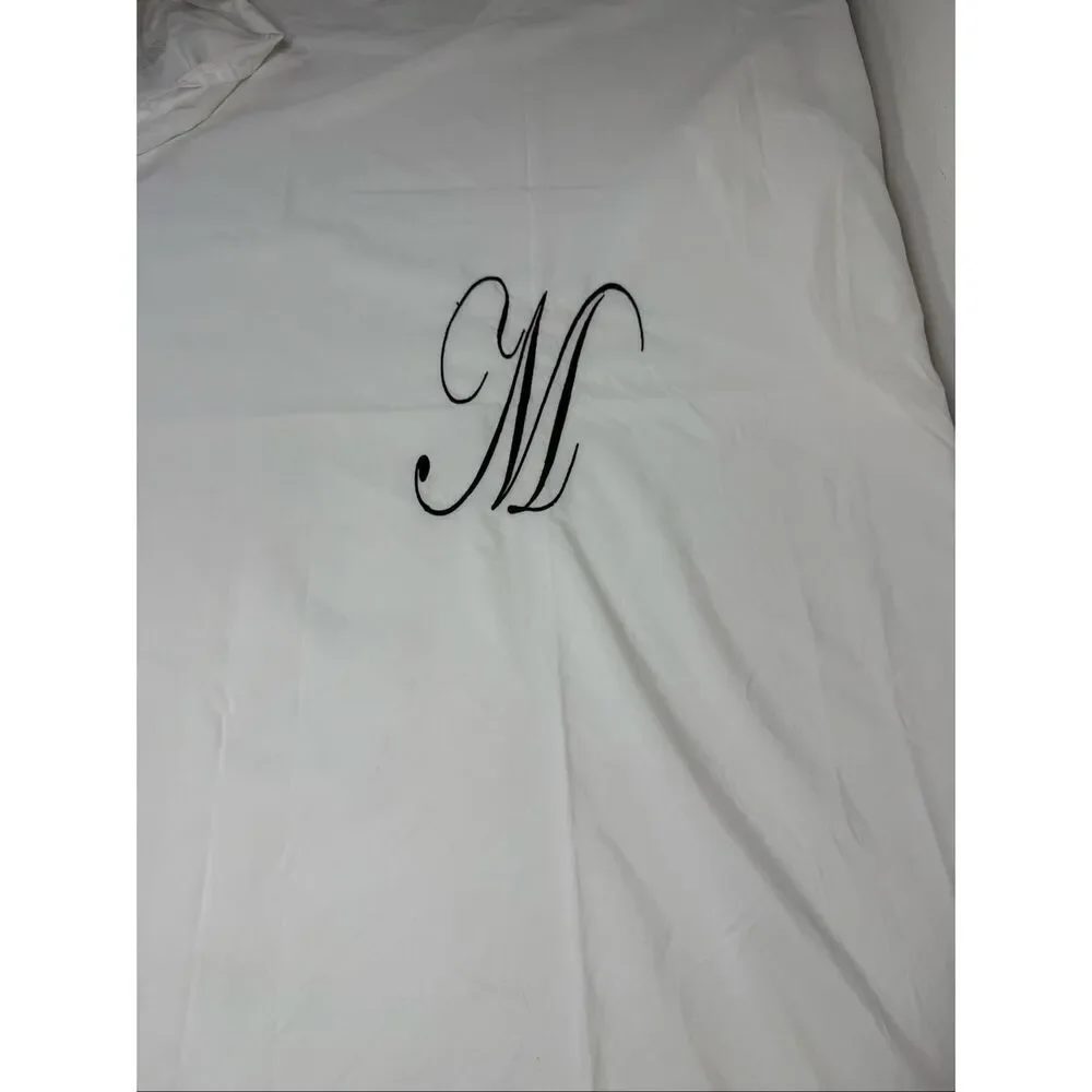 Black & White Monogrammed M Shower Curtain 70” L x 67” W